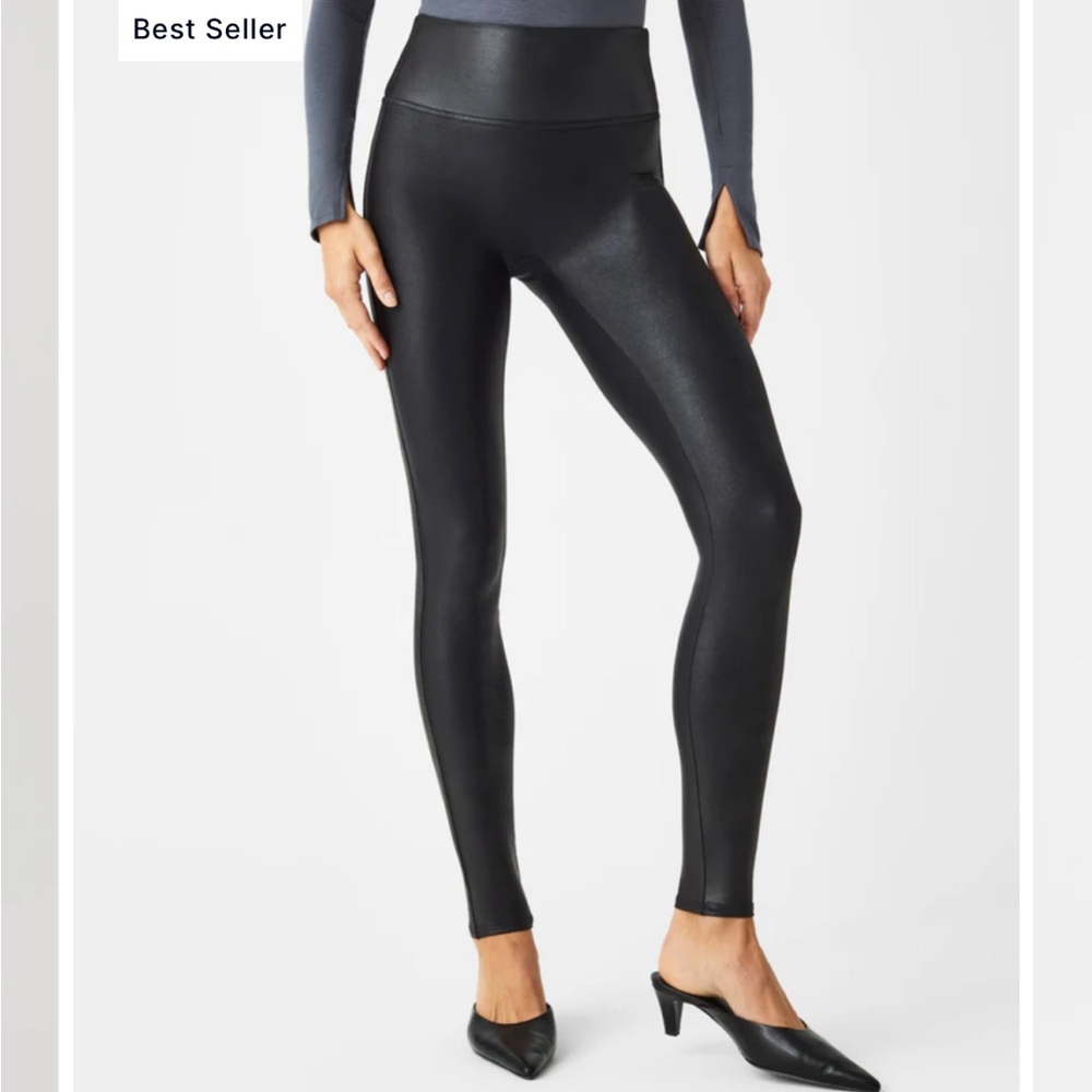 SPANX tummy control black leggings size small